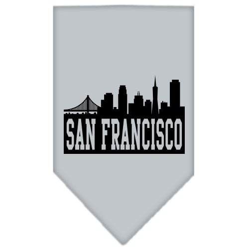 San Francisco Skyline Screen Print Bandana Grey Small GreatEagleInc