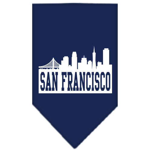 San Francisco Skyline Screen Print Bandana Navy Blue Small GreatEagleInc
