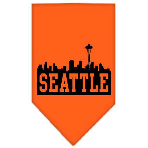 Seattle Skyline Screen Print Bandana Orange Large GreatEagleInc