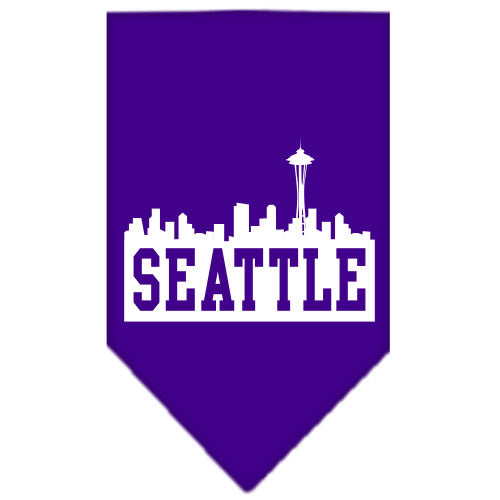 Seattle Skyline Screen Print Bandana Purple Large GreatEagleInc