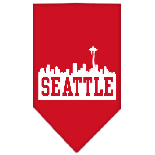 Seattle Skyline Screen Print Bandana Red Large GreatEagleInc