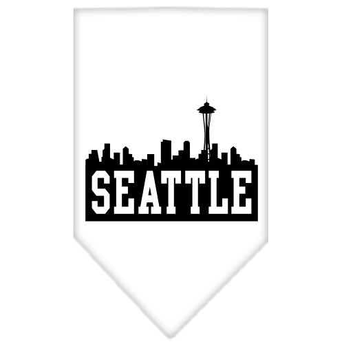 Seattle Skyline Screen Print Bandana White Large GreatEagleInc