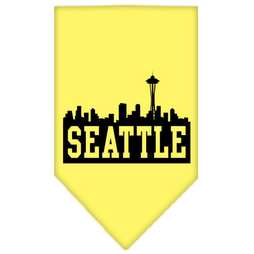 Seattle Skyline Screen Print Bandana Yellow Large GreatEagleInc