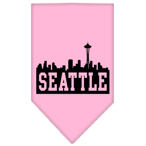 Seattle Skyline Screen Print Bandana Light Pink Small GreatEagleInc