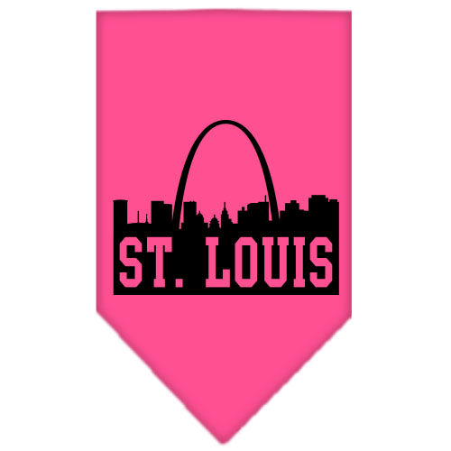 St Louis Skyline Screen Print Bandana Bright Pink Small GreatEagleInc