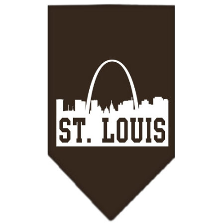 St Louis Skyline Screen Print Bandana Cocoa Small GreatEagleInc