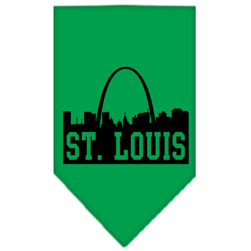 St Louis Skyline Screen Print Bandana Emerald Green Small GreatEagleInc