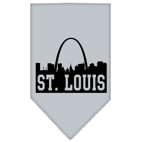 St Louis Skyline Screen Print Bandana Grey Small GreatEagleInc