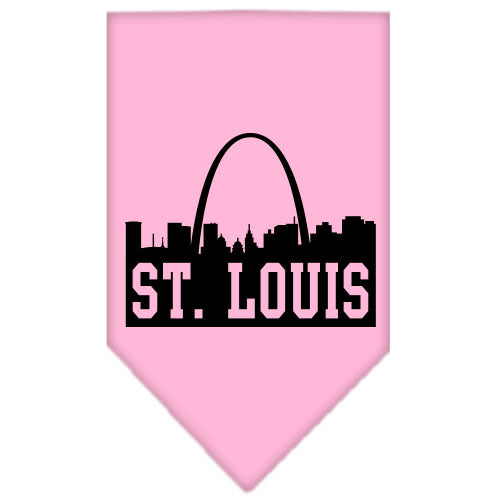 St Louis Skyline Screen Print Bandana Light Pink Small GreatEagleInc