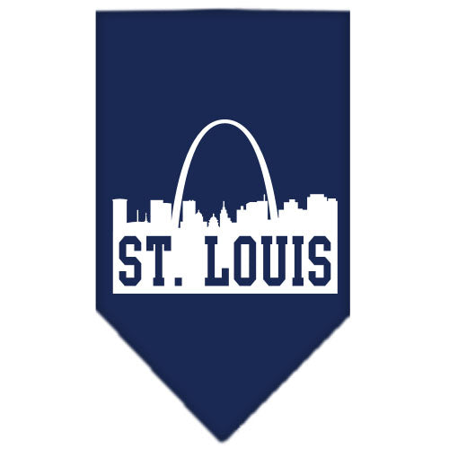 St Louis Skyline Screen Print Bandana Navy Blue Small GreatEagleInc