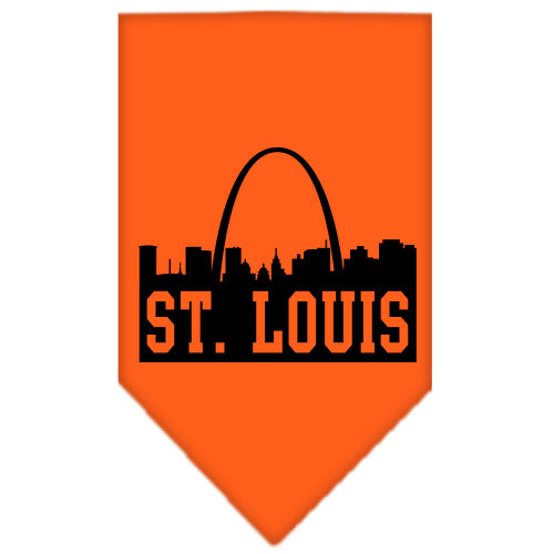 St Louis Skyline Screen Print Bandana Orange Small GreatEagleInc