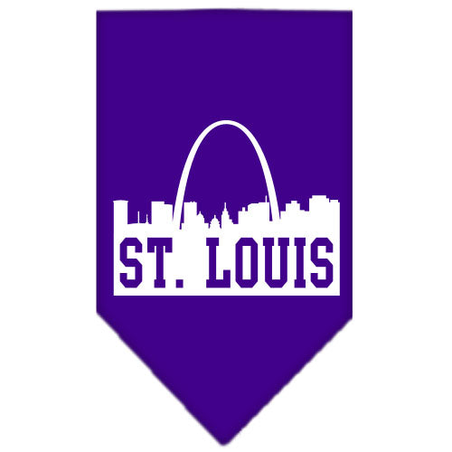 St Louis Skyline Screen Print Bandana Purple Small GreatEagleInc