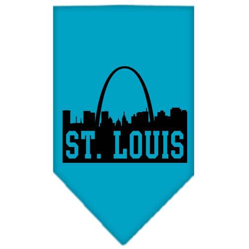 St Louis Skyline Screen Print Bandana Turquoise Small GreatEagleInc