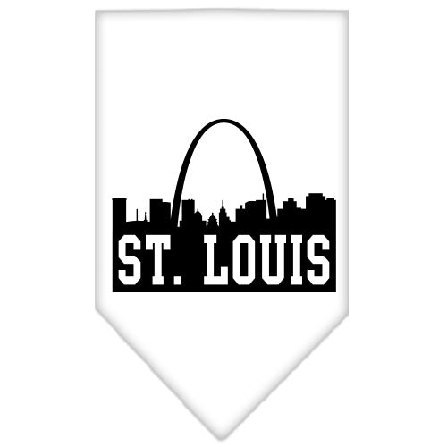 St Louis Skyline Screen Print Bandana White Small GreatEagleInc