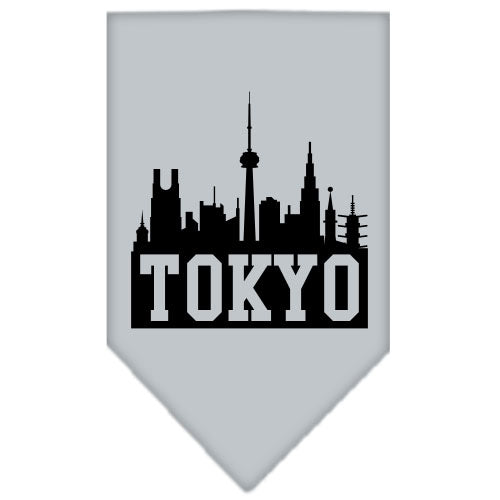 Tokyo Skyline Screen Print Bandana Grey Large GreatEagleInc
