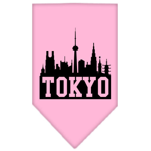 Tokyo Skyline Screen Print Bandana Light Pink Large GreatEagleInc