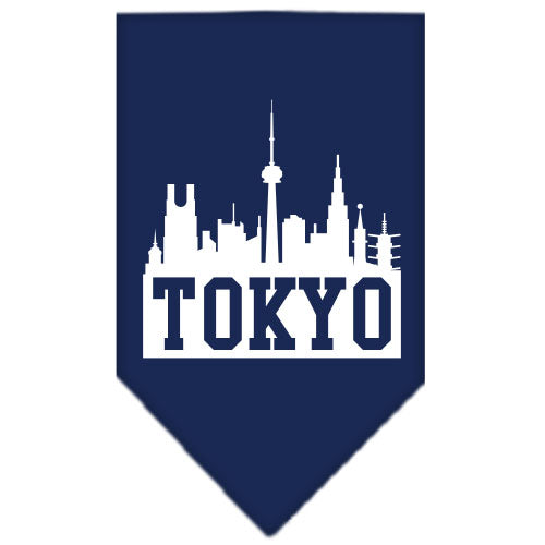 Tokyo Skyline Screen Print Bandana Navy Blue Large GreatEagleInc