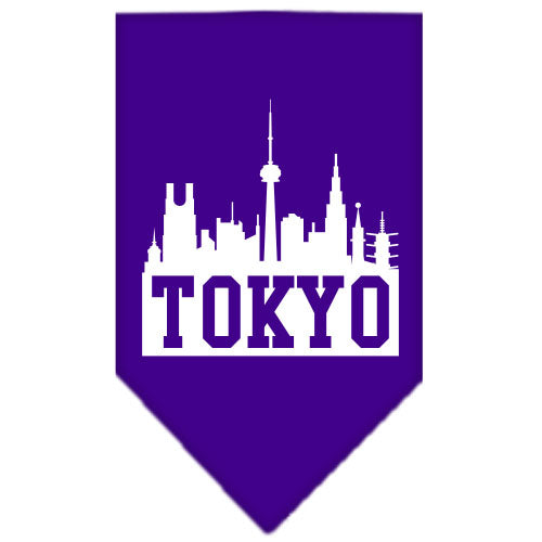 Tokyo Skyline Screen Print Bandana Purple Large GreatEagleInc