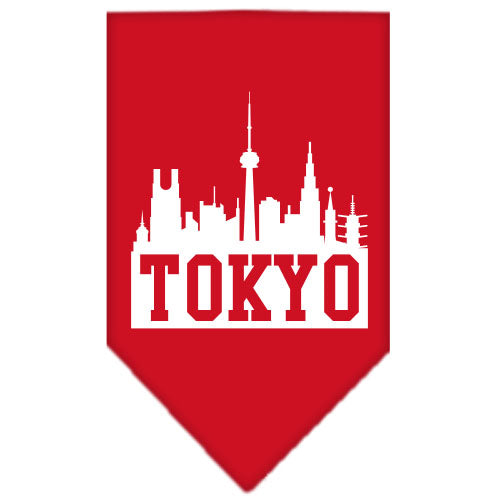 Tokyo Skyline Screen Print Bandana Red Large GreatEagleInc