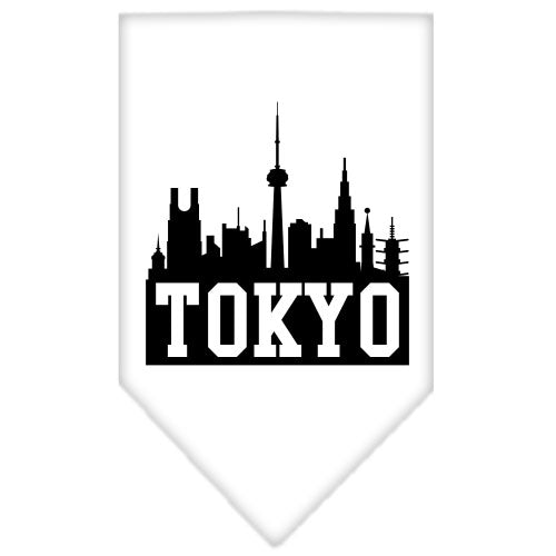 Tokyo Skyline Screen Print Bandana White Large GreatEagleInc