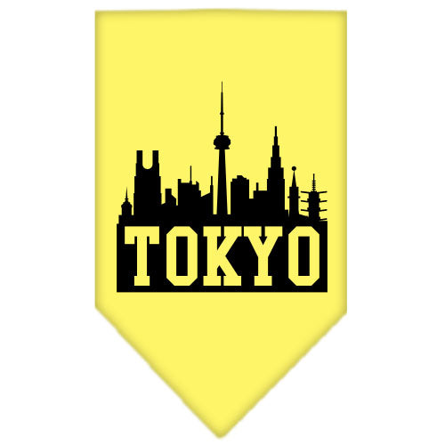 Tokyo Skyline Screen Print Bandana Yellow Large GreatEagleInc