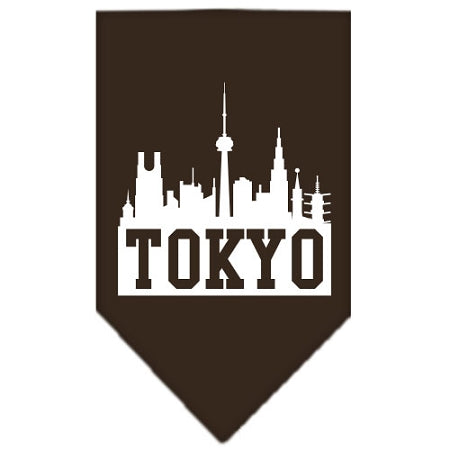 Tokyo Skyline Screen Print Bandana Cocoa Small GreatEagleInc