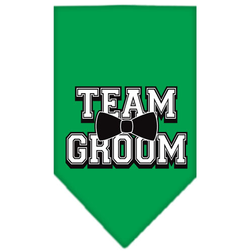 Team Groom Screen Print Bandana Emerald Green Large GreatEagleInc