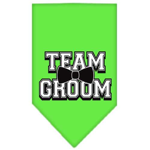 Team Groom Screen Print Bandana Lime Green Large GreatEagleInc