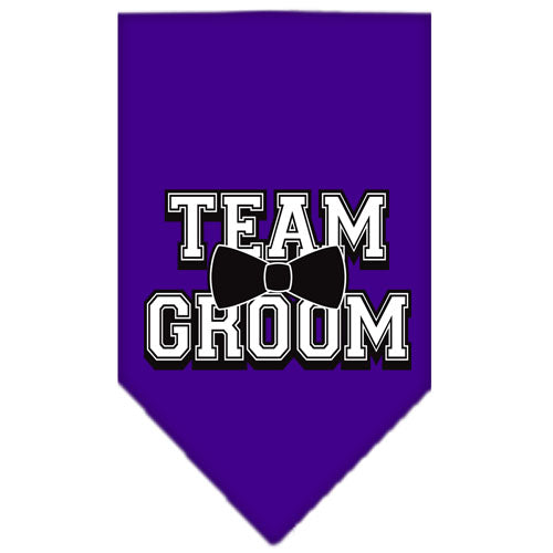 Team Groom Screen Print Bandana Purple Large GreatEagleInc