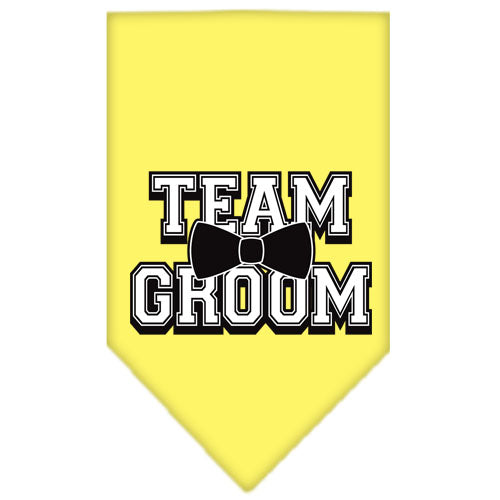 Team Groom Screen Print Bandana Yellow Large GreatEagleInc