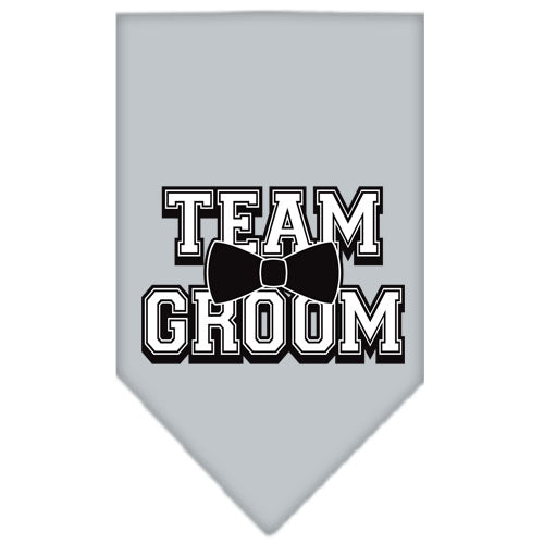 Team Groom Screen Print Bandana Grey Small GreatEagleInc