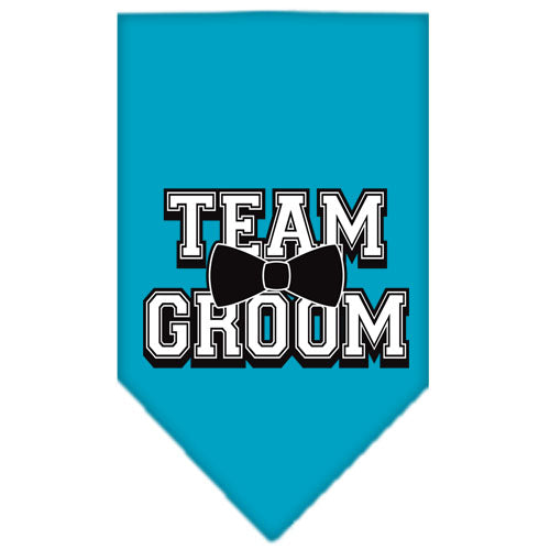 Team Groom Screen Print Bandana Turquoise Small GreatEagleInc