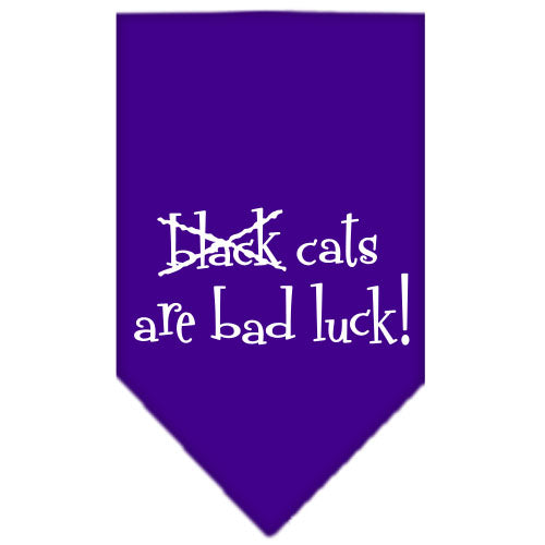 Black Cats Are Bad Luck Screen Print Bandana Purple Large GreatEagleInc