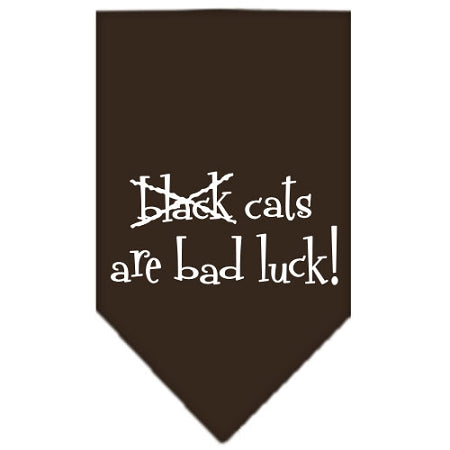 Black Cats Are Bad Luck Screen Print Bandana Cocoa Small GreatEagleInc