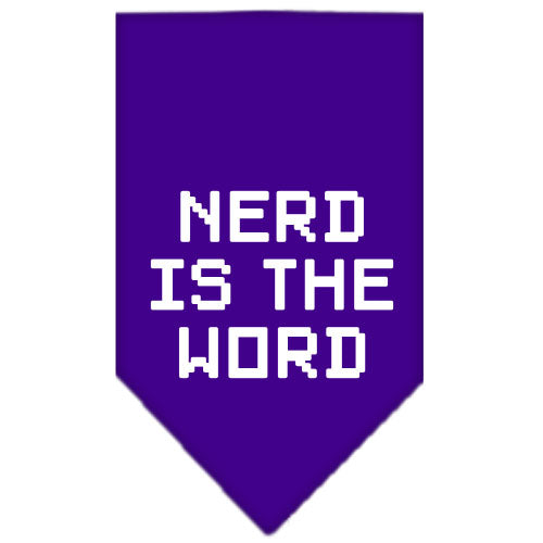Nerd Is The Word Screen Print Bandana Purple Large GreatEagleInc