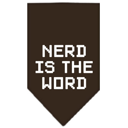Nerd Is The Word Screen Print Bandana Cocoa Small GreatEagleInc