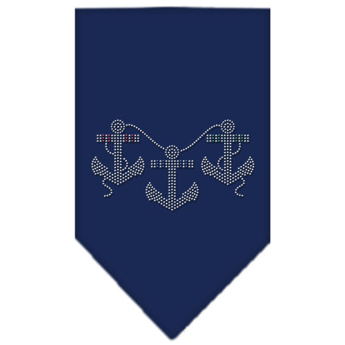 Anchors Rhinestone Bandana Navy Blue Large GreatEagleInc