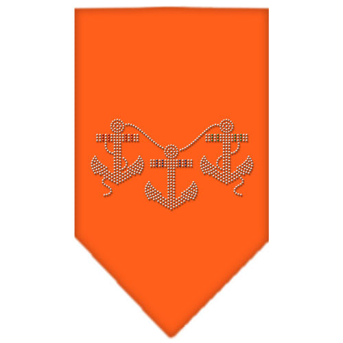 Anchors Rhinestone Bandana Orange Large GreatEagleInc
