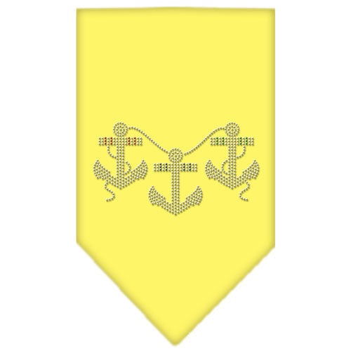 Anchors Rhinestone Bandana Yellow Small GreatEagleInc