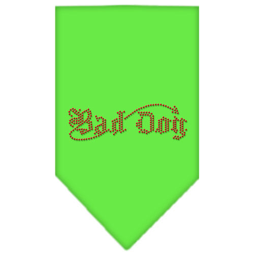 Bad Dog Rhinestone Bandana Lime Green Large GreatEagleInc