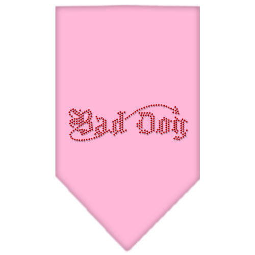 Bad Dog Rhinestone Bandana Light Pink Large GreatEagleInc