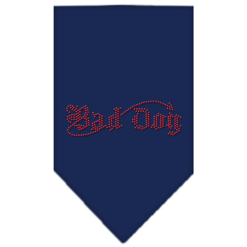 Bad Dog Rhinestone Bandana Navy Blue Large GreatEagleInc