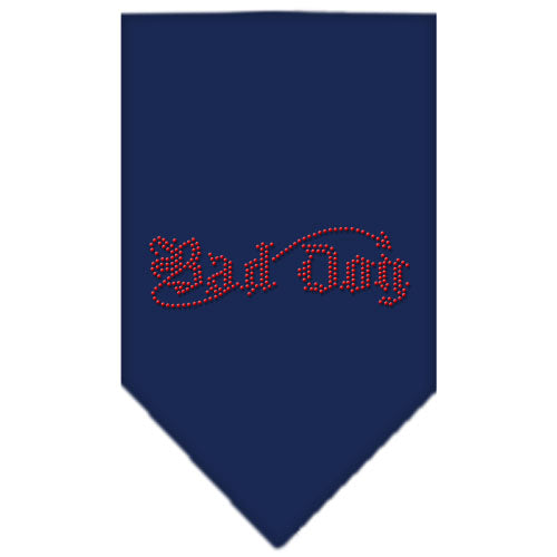 Bad Dog Rhinestone Bandana Navy Blue Small GreatEagleInc