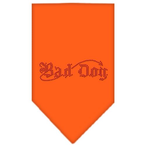 Bad Dog Rhinestone Bandana Orange Small GreatEagleInc