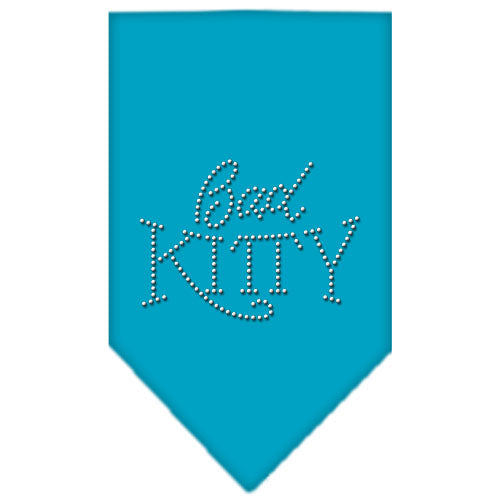 Bad Kitty Rhinestone Bandana Turquoise Large GreatEagleInc