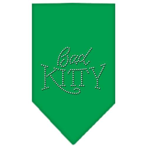 Bad Kitty Rhinestone Bandana Emerald Green Small GreatEagleInc