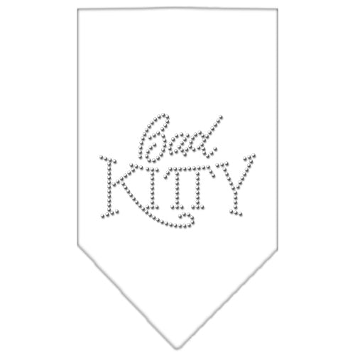 Bad Kitty Rhinestone Bandana White Small GreatEagleInc