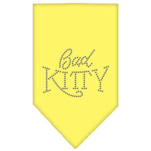 Bad Kitty Rhinestone Bandana Yellow Small GreatEagleInc