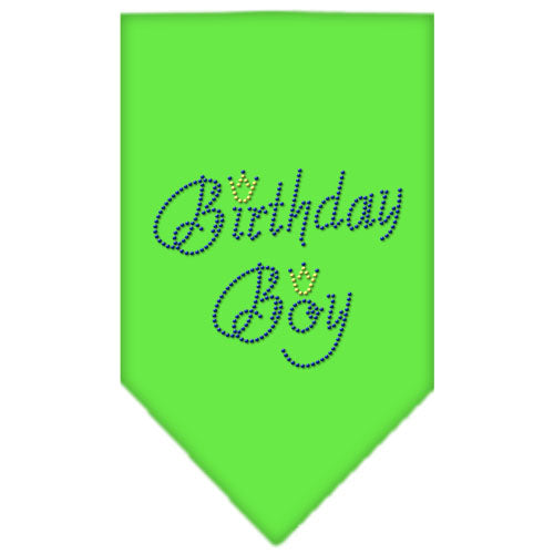 Birthday Boy Rhinestone Bandana Lime Green Large GreatEagleInc