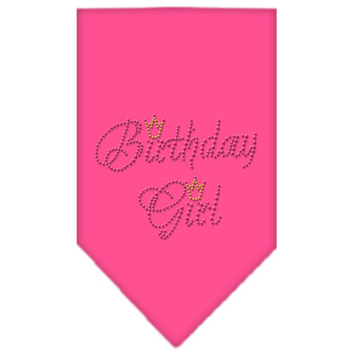 Birthday Girl Rhinestone Bandana Bright Pink Small GreatEagleInc